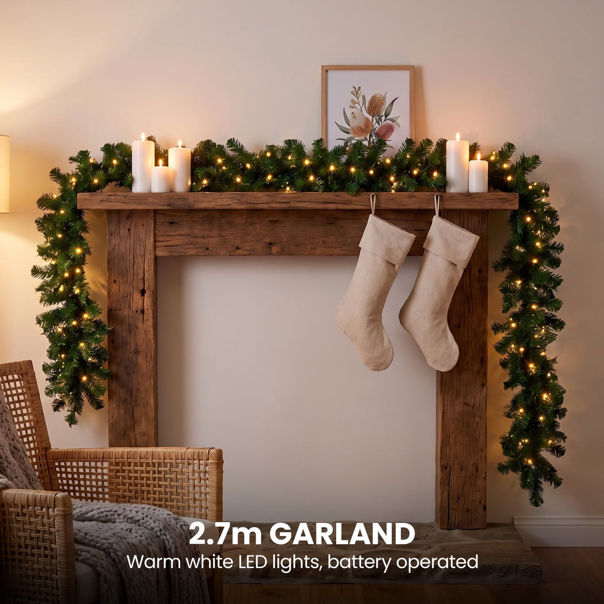 Green Christmas 3pc Set Steel