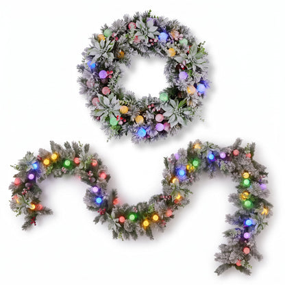 Christmas Decor Set Snowy Pine