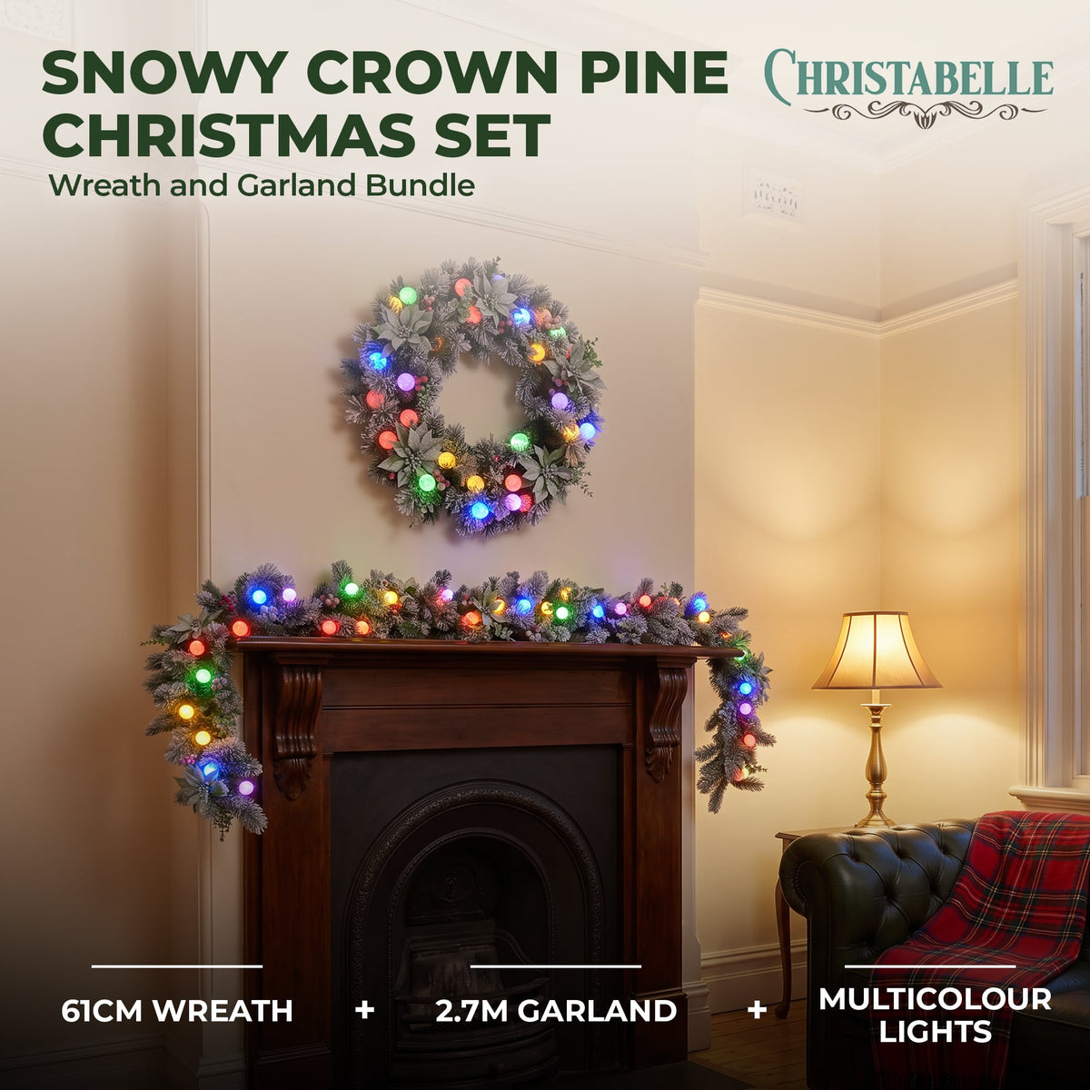 Christmas Decor Set Snowy Pine