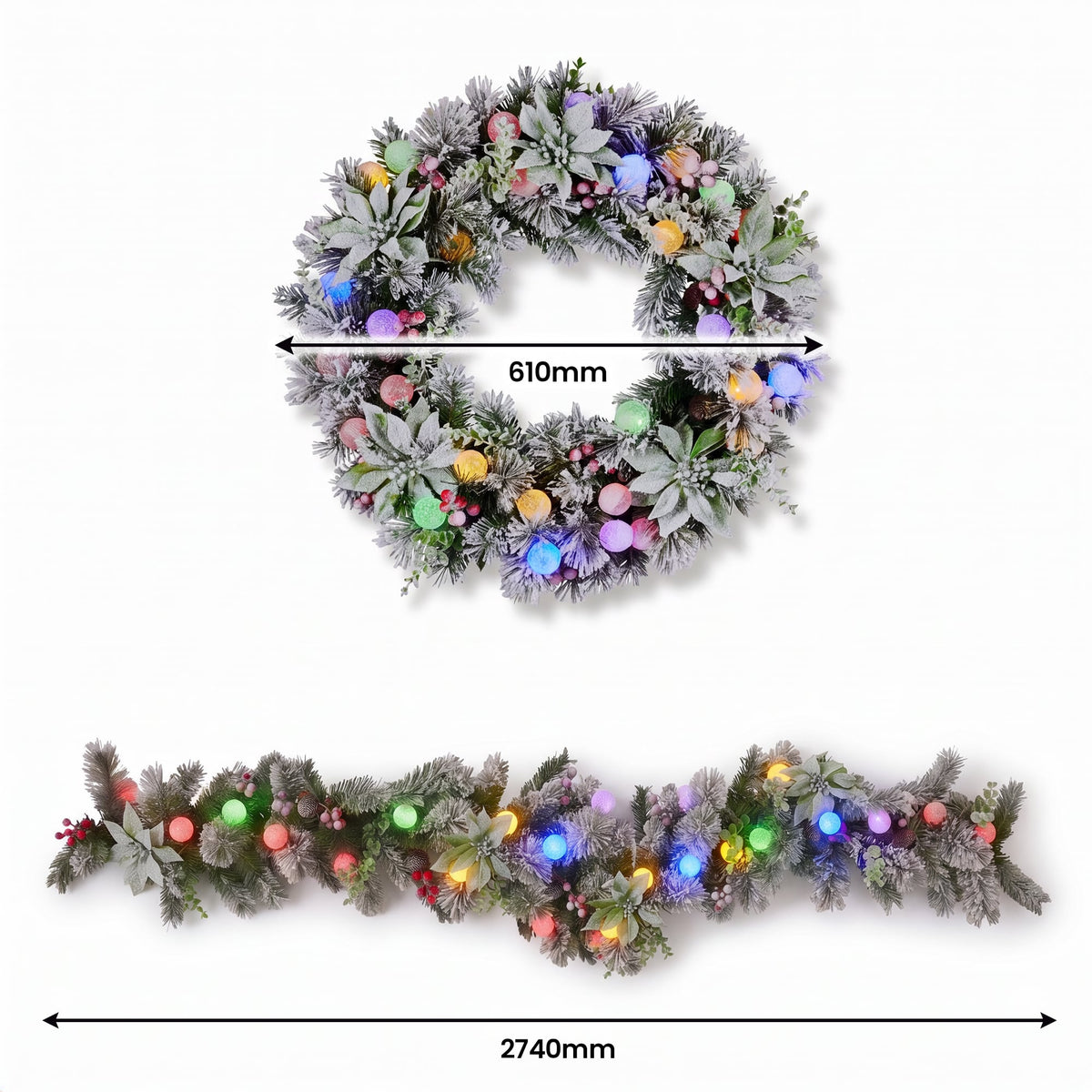Christmas Decor Set Snowy Pine