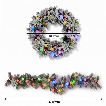 Christmas Decor Set Snowy Pine