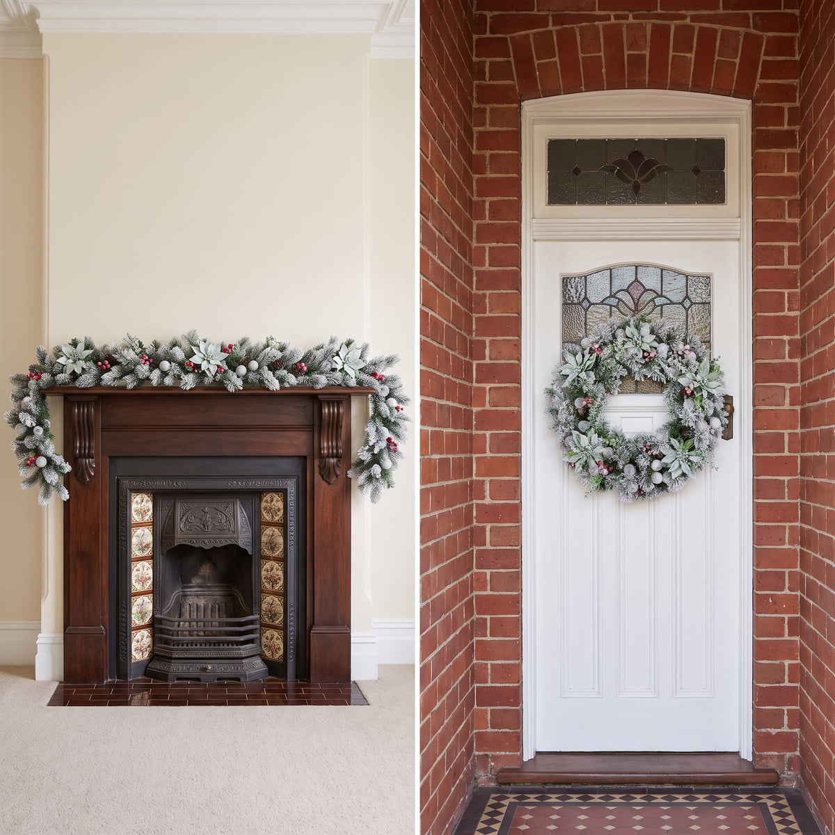 Christmas Decor Set Snowy Pine