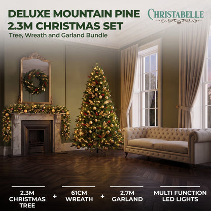 Deluxe Pre Lit Christmas Tree Set