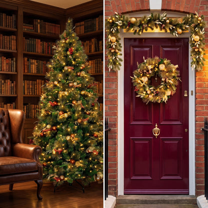 Deluxe Pre Lit Christmas Tree Set