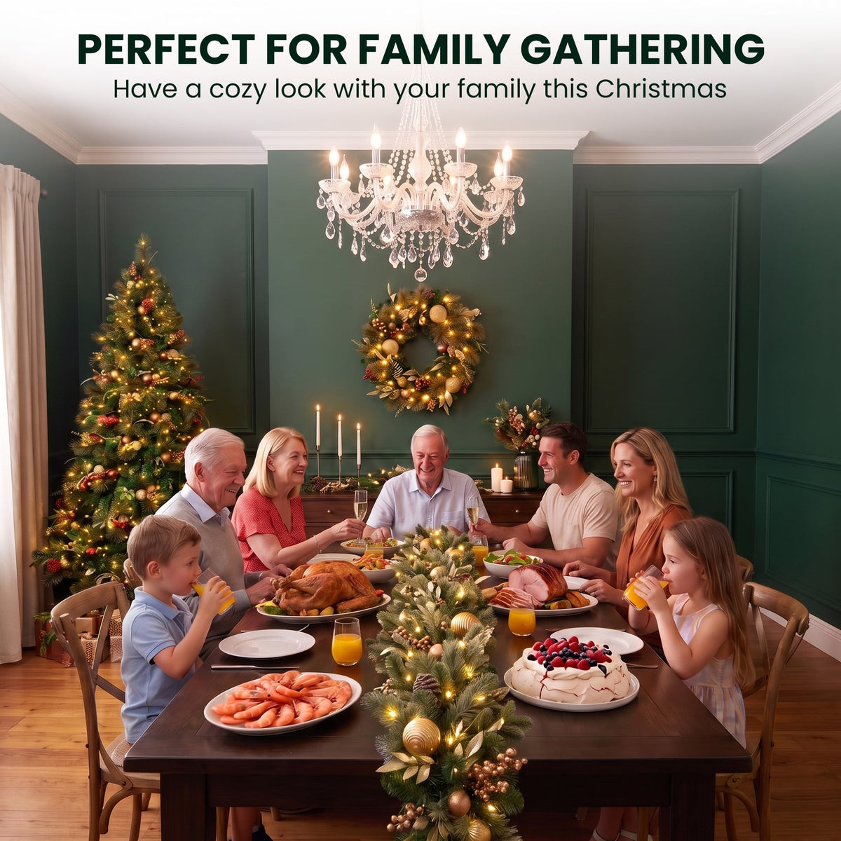 Deluxe Pre Lit Christmas Tree Set