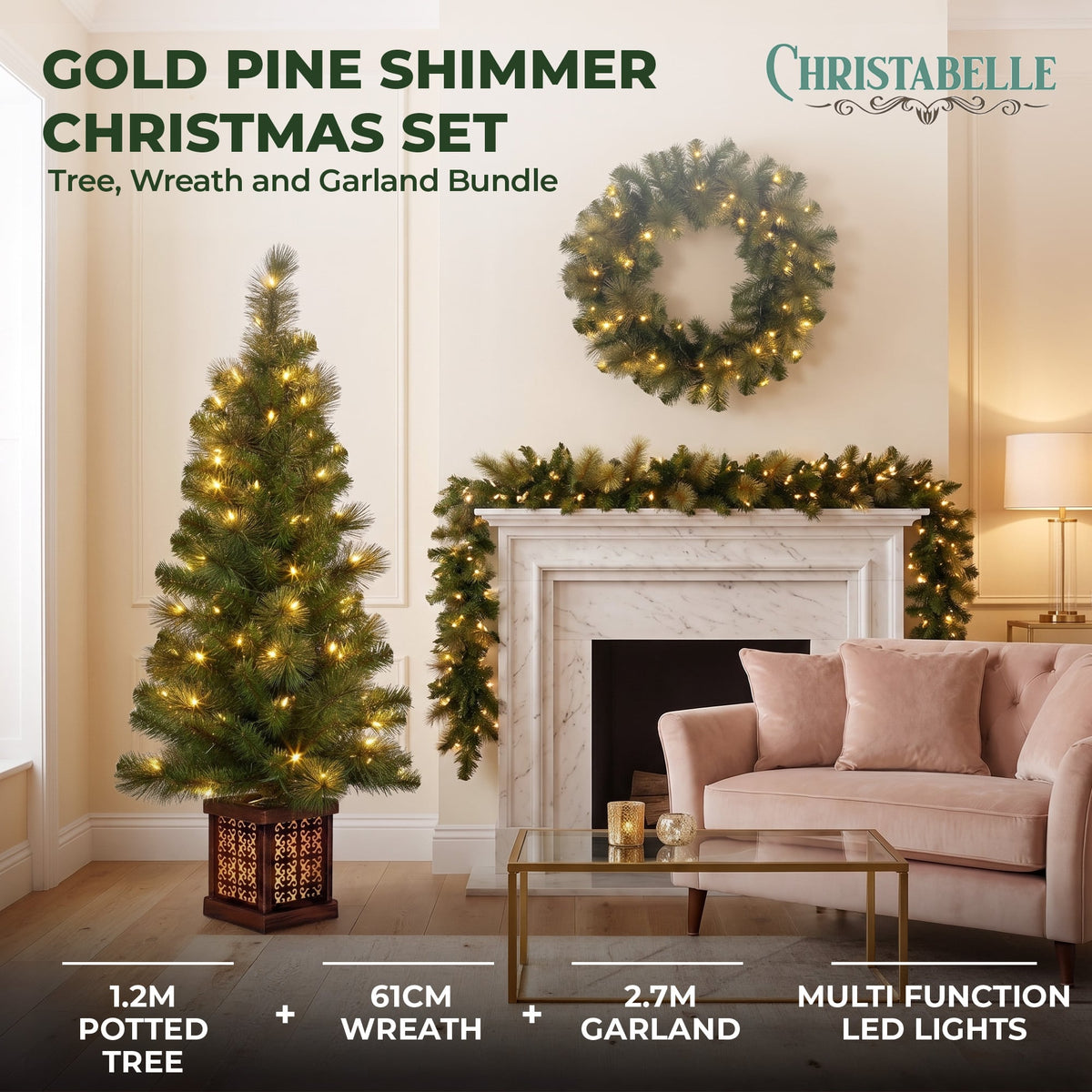 Gold Christmas Tree Set