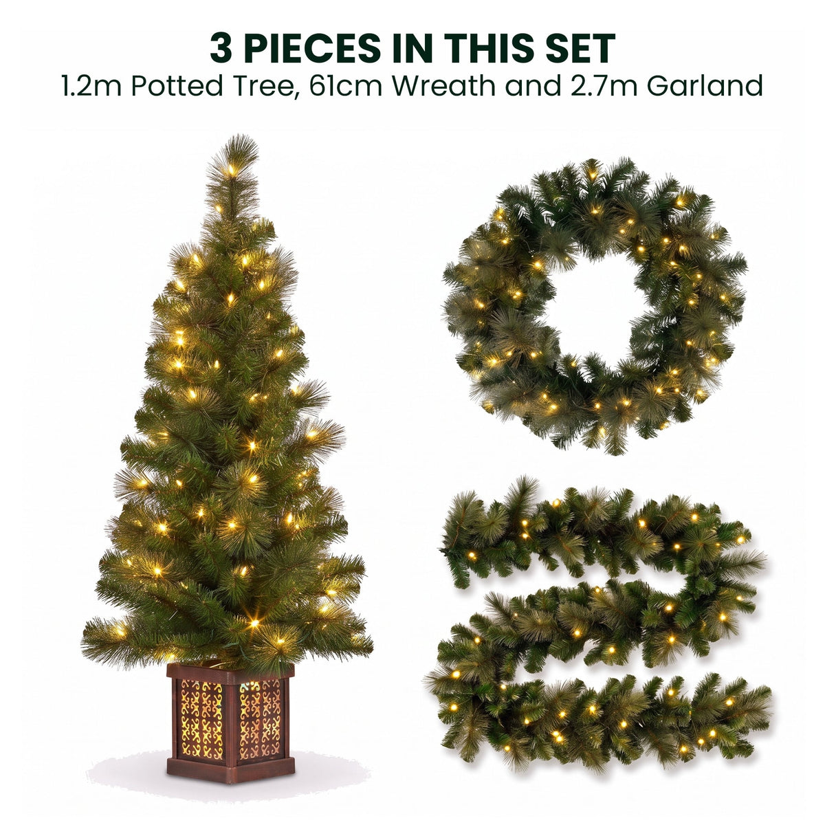 Gold Christmas Tree Set