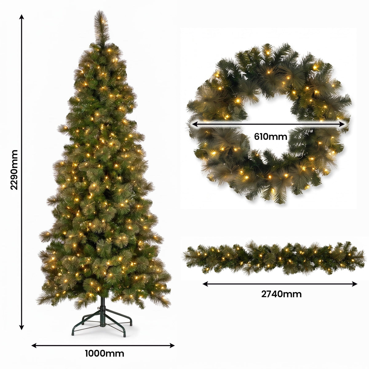 Gold Christmas Tree Set Slim