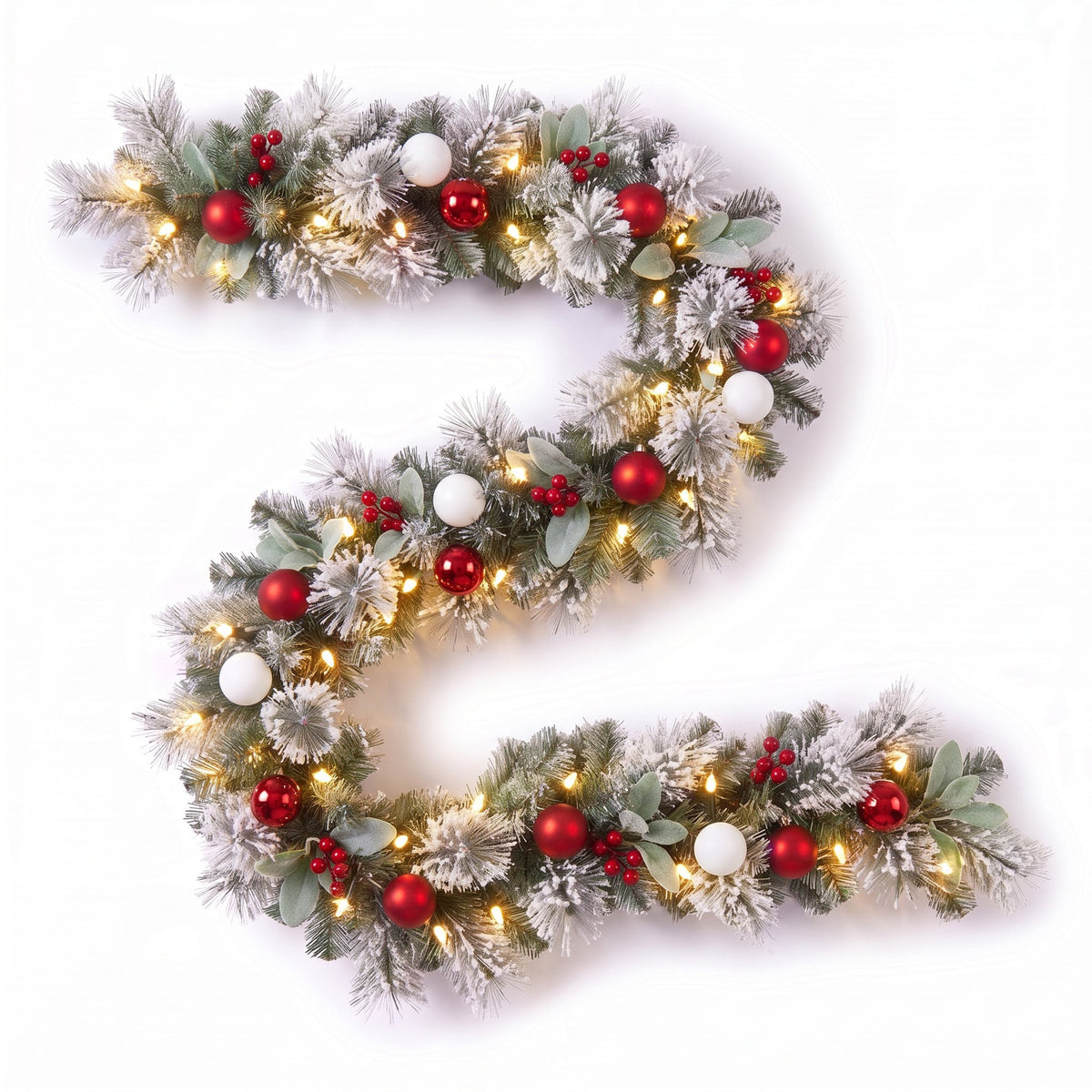 Snowy Wreath Garland Set