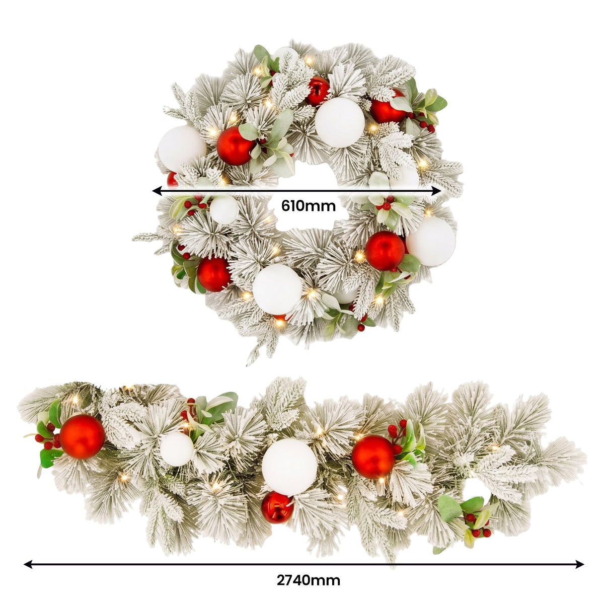 Snowy Wreath Garland Set