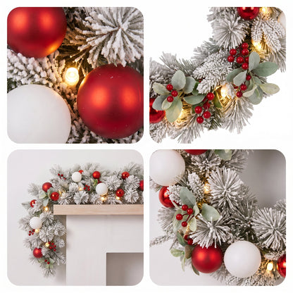 Snowy Wreath Garland Set