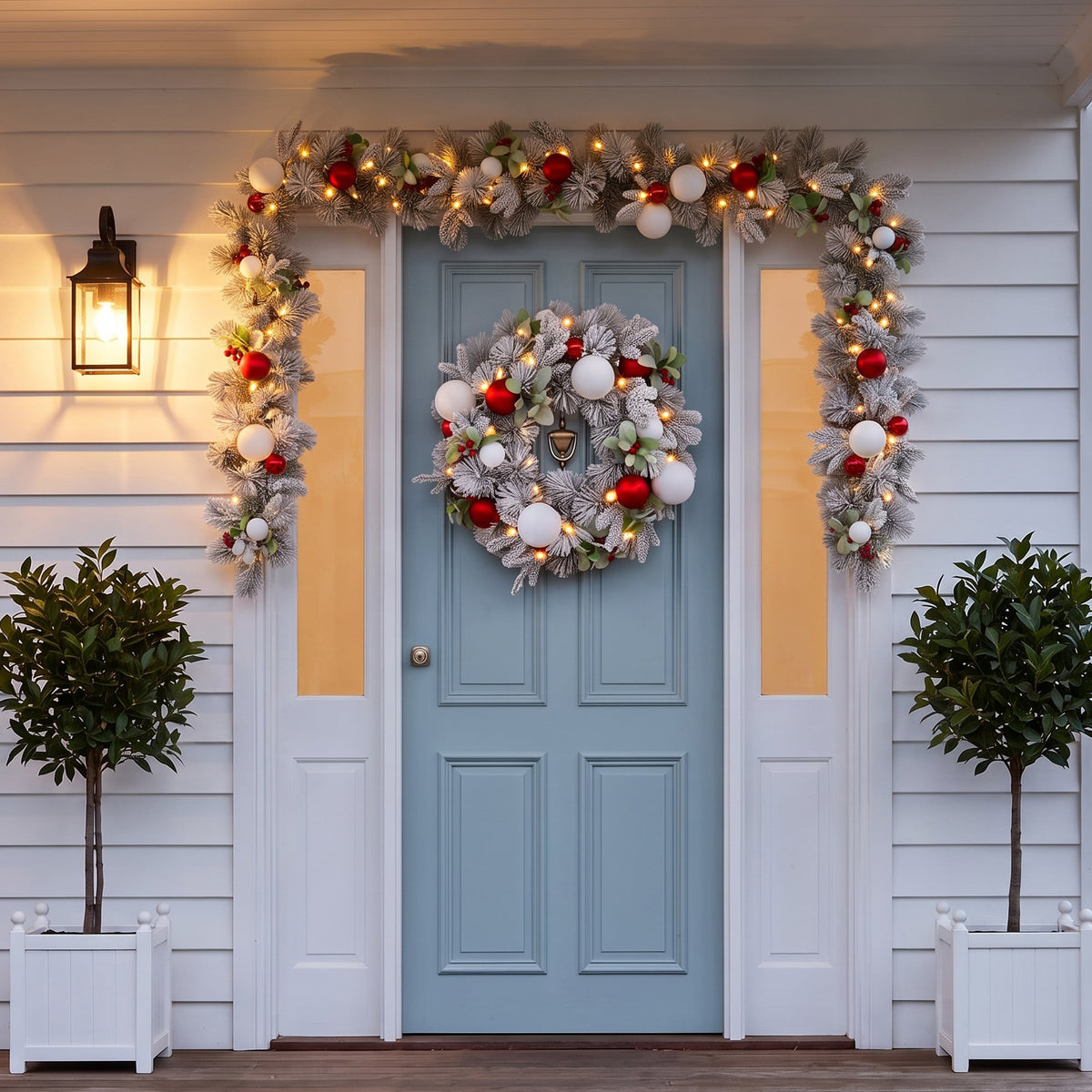 Snowy Wreath Garland Set