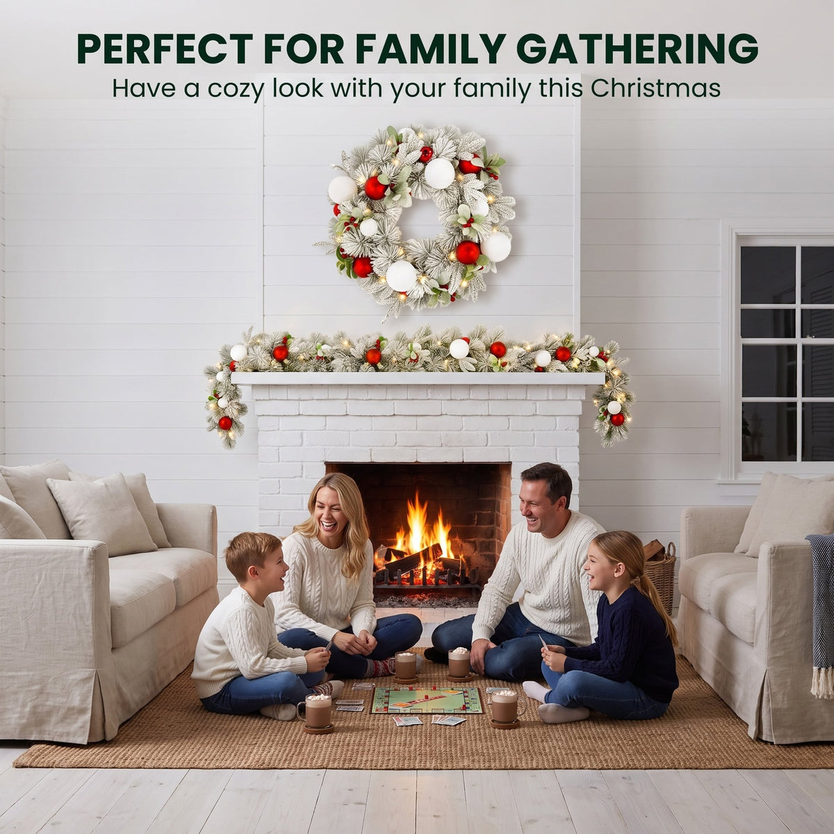 Snowy Wreath Garland Set