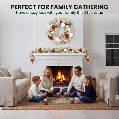 Snowy Wreath Garland Set