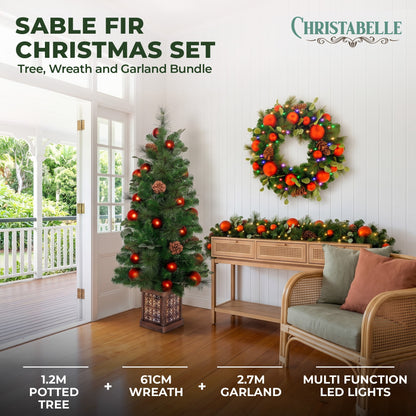 Christmas 3pc Set Potted Tree