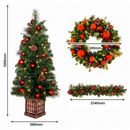 Christmas 3pc Set Potted Tree