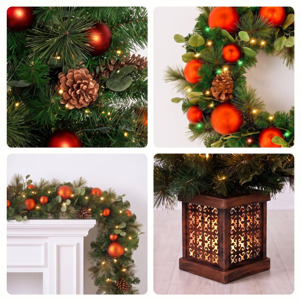 Christmas 3pc Set Potted Tree