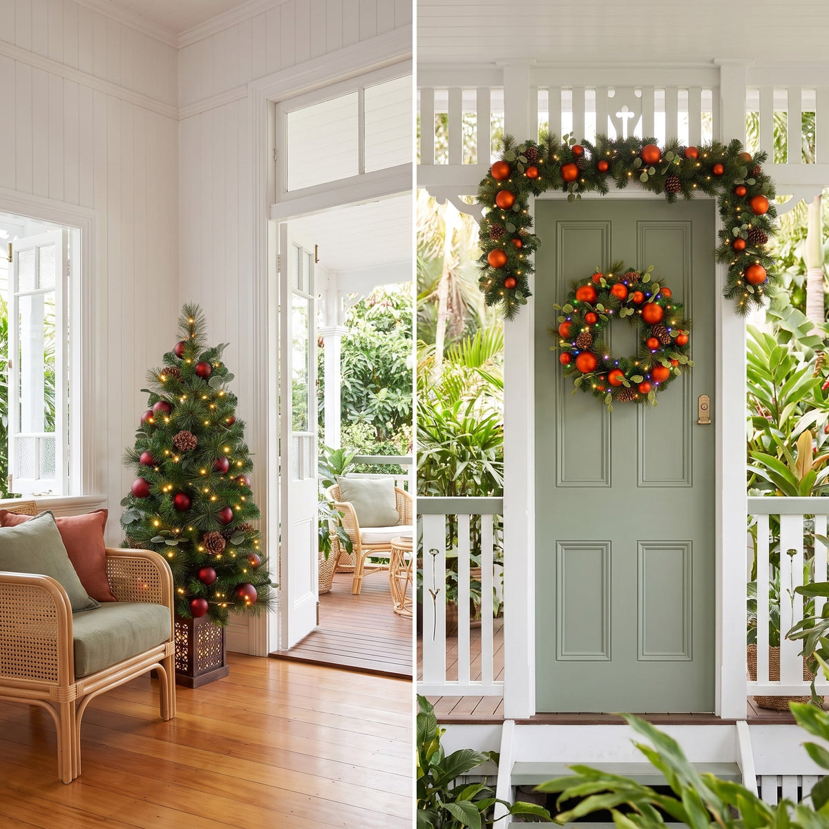 Christmas 3pc Set Potted Tree