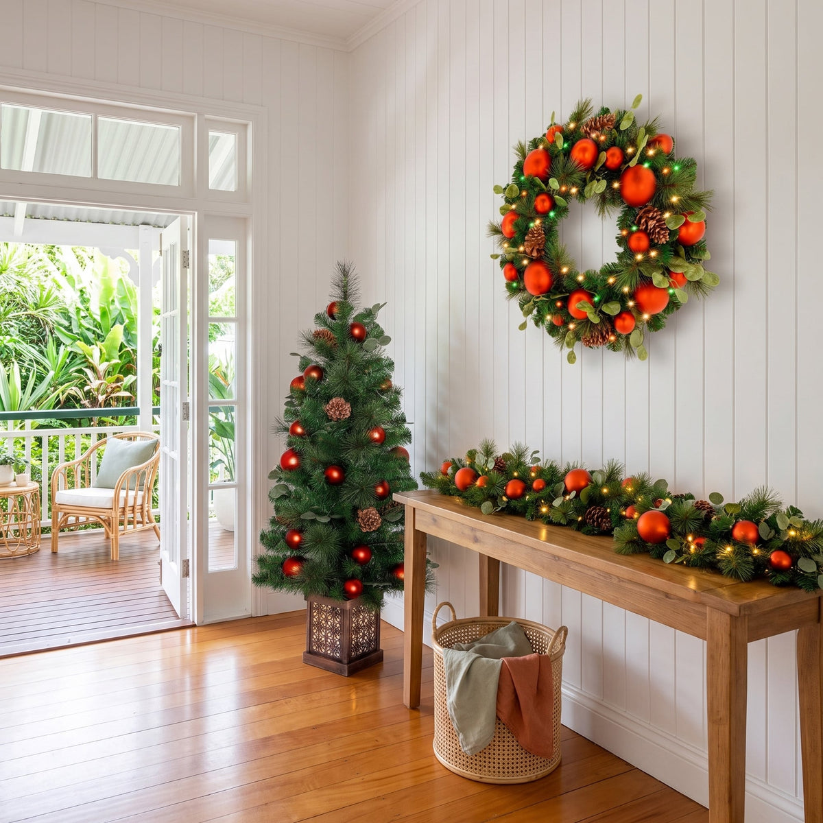 Christmas 3pc Set Potted Tree