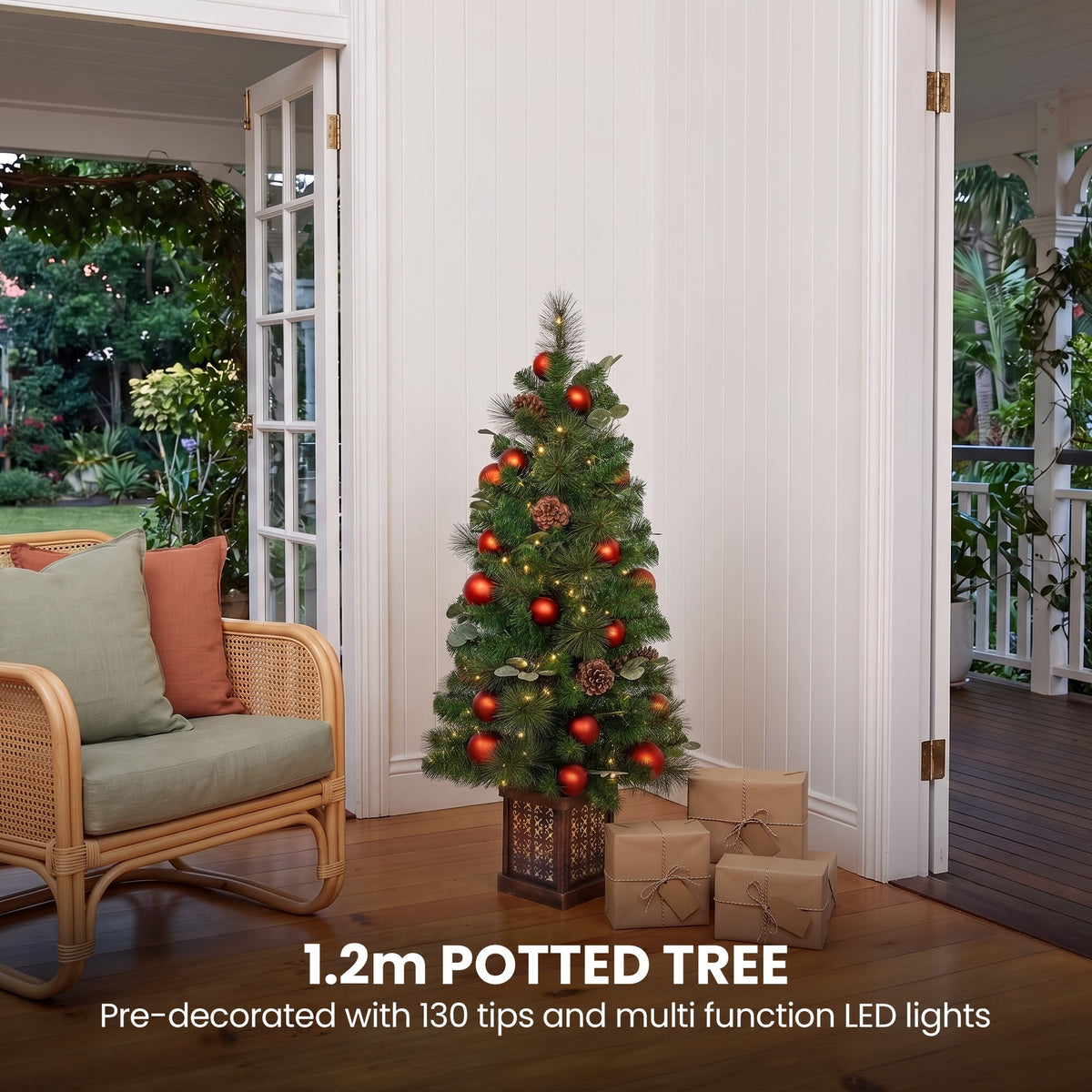 Christmas 3pc Set Potted Tree
