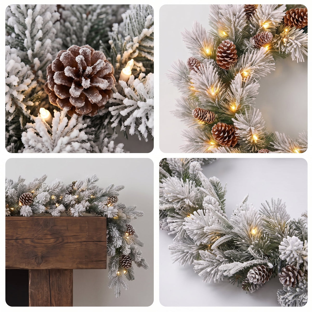 Alpine Snow Wreath Pre Lit