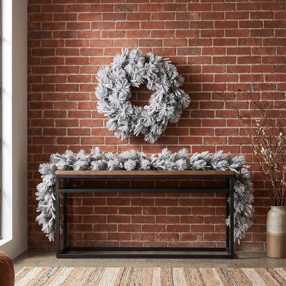 Alpine Snow Wreath Pre Lit