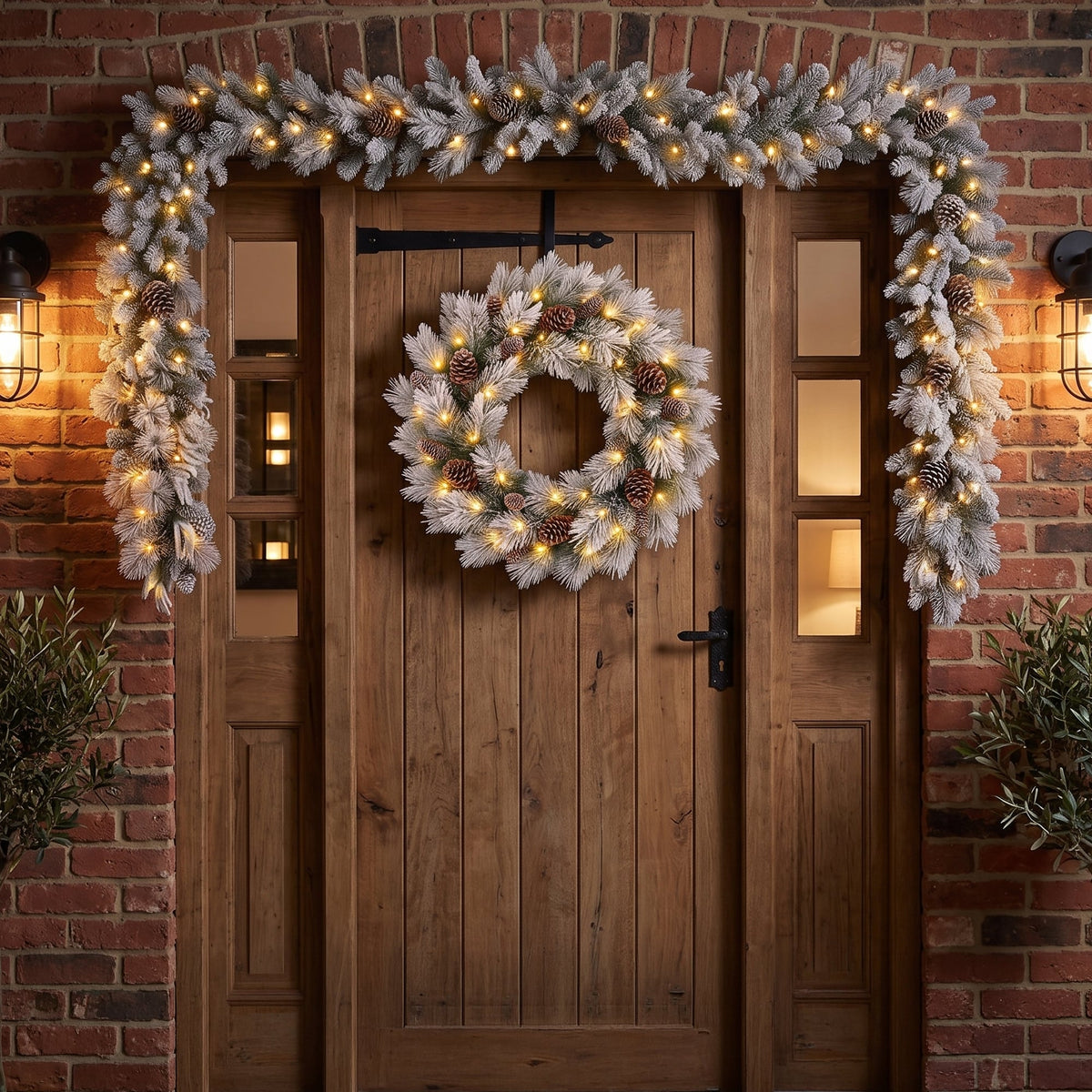 Alpine Snow Wreath Pre Lit