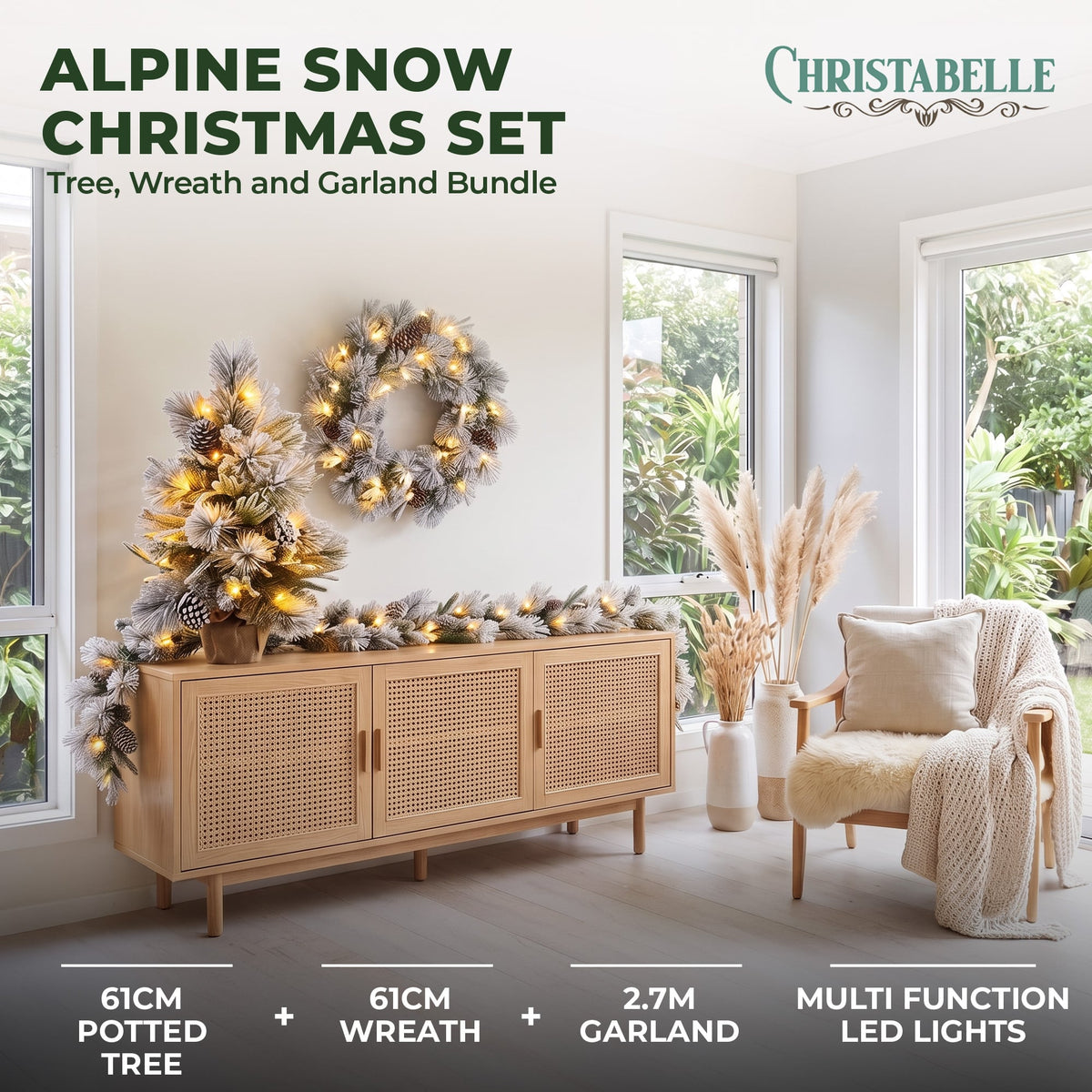 Snow Potted Tree Natural