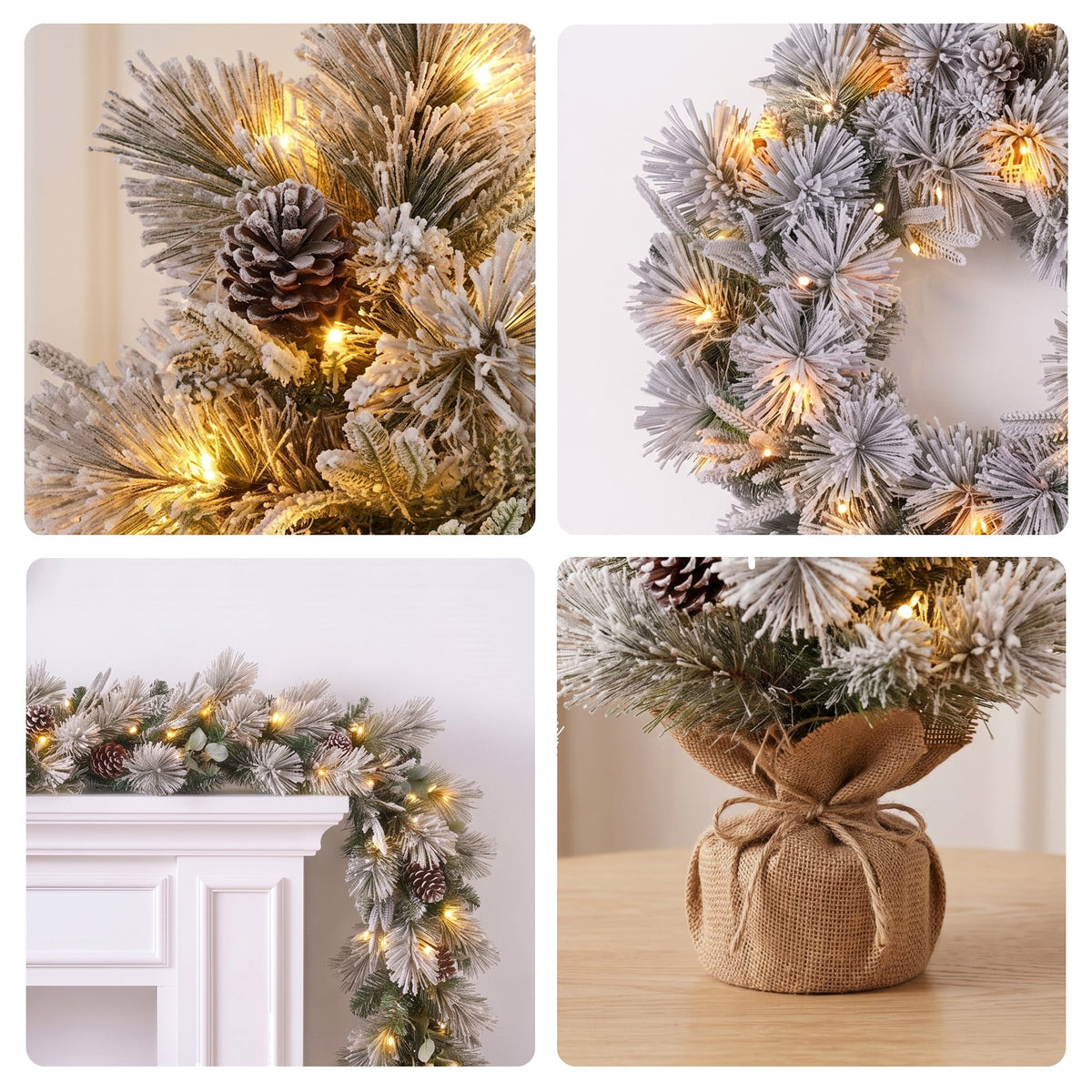 Snow Potted Tree Natural