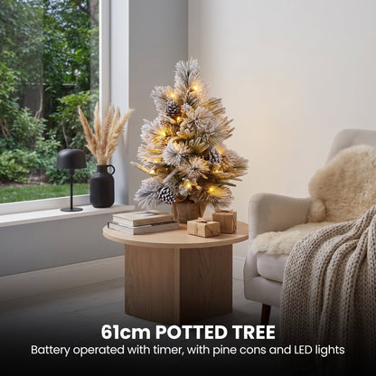 Snow Potted Tree Natural