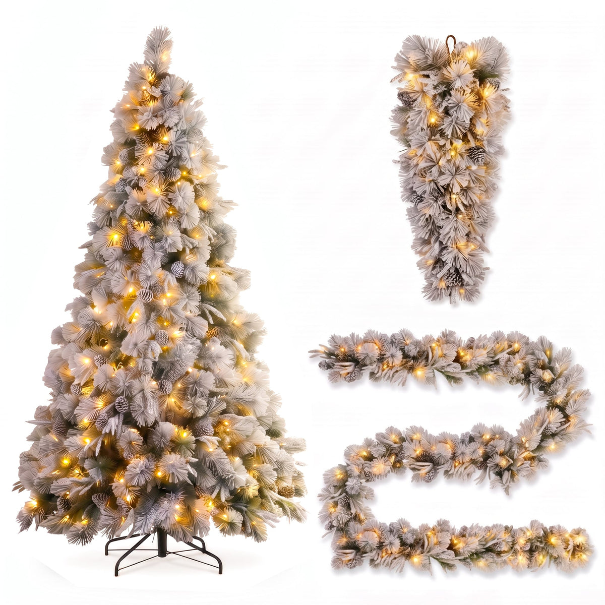 Snowy Christmas 3pc Set White single