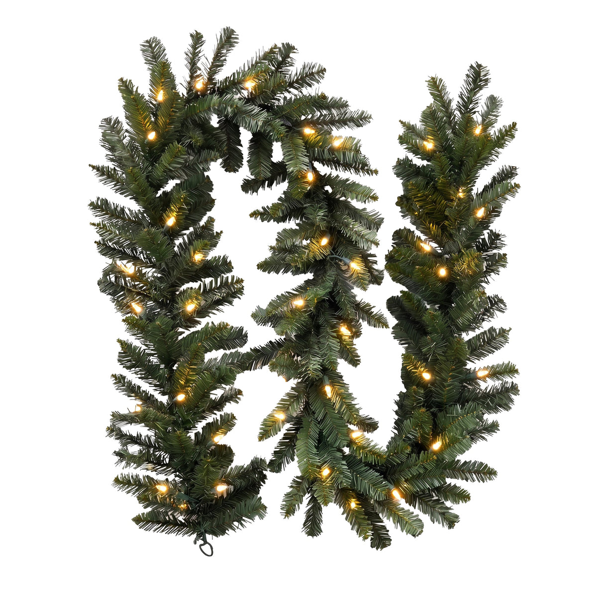 Pre Lit Pine Wreath Garland