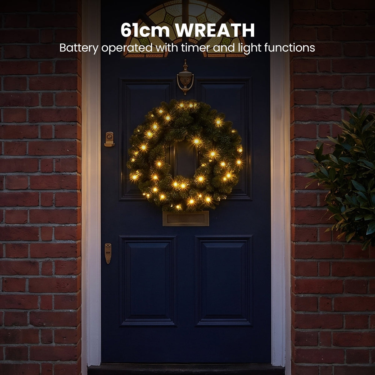 Pine Christmas Set White LED Lights