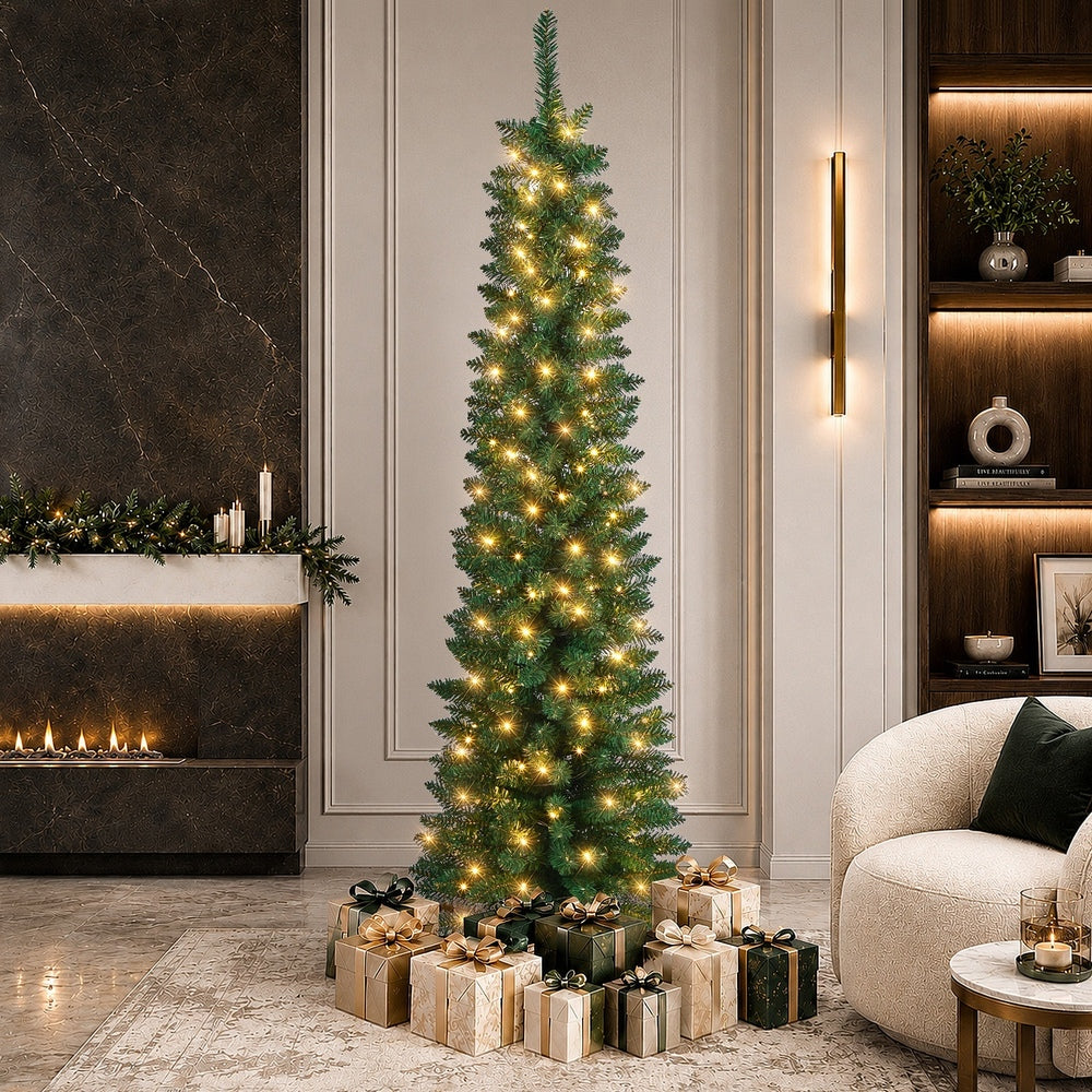 Slim Christmas Tree Warm Lights