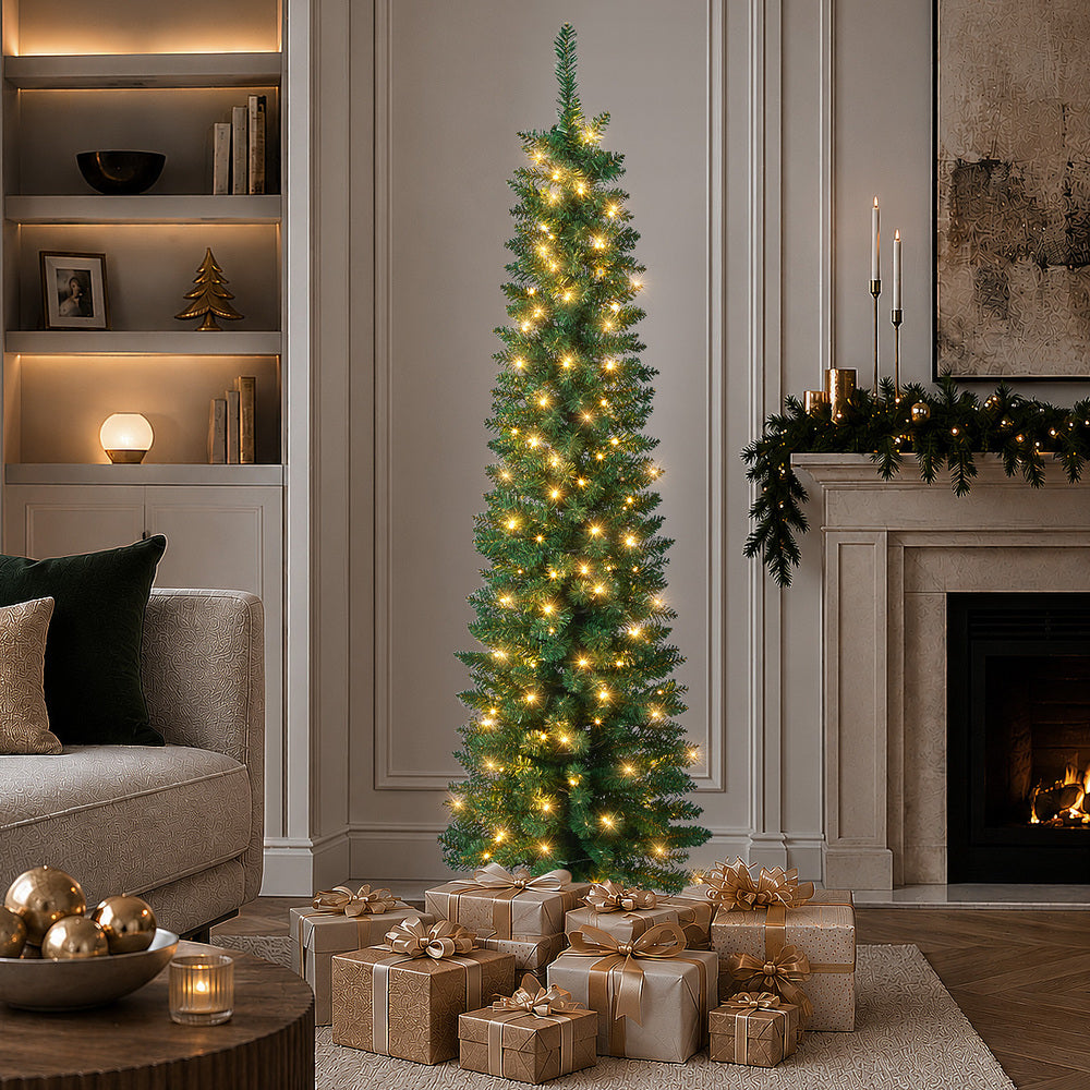 Slim Christmas Tree Warm Lights