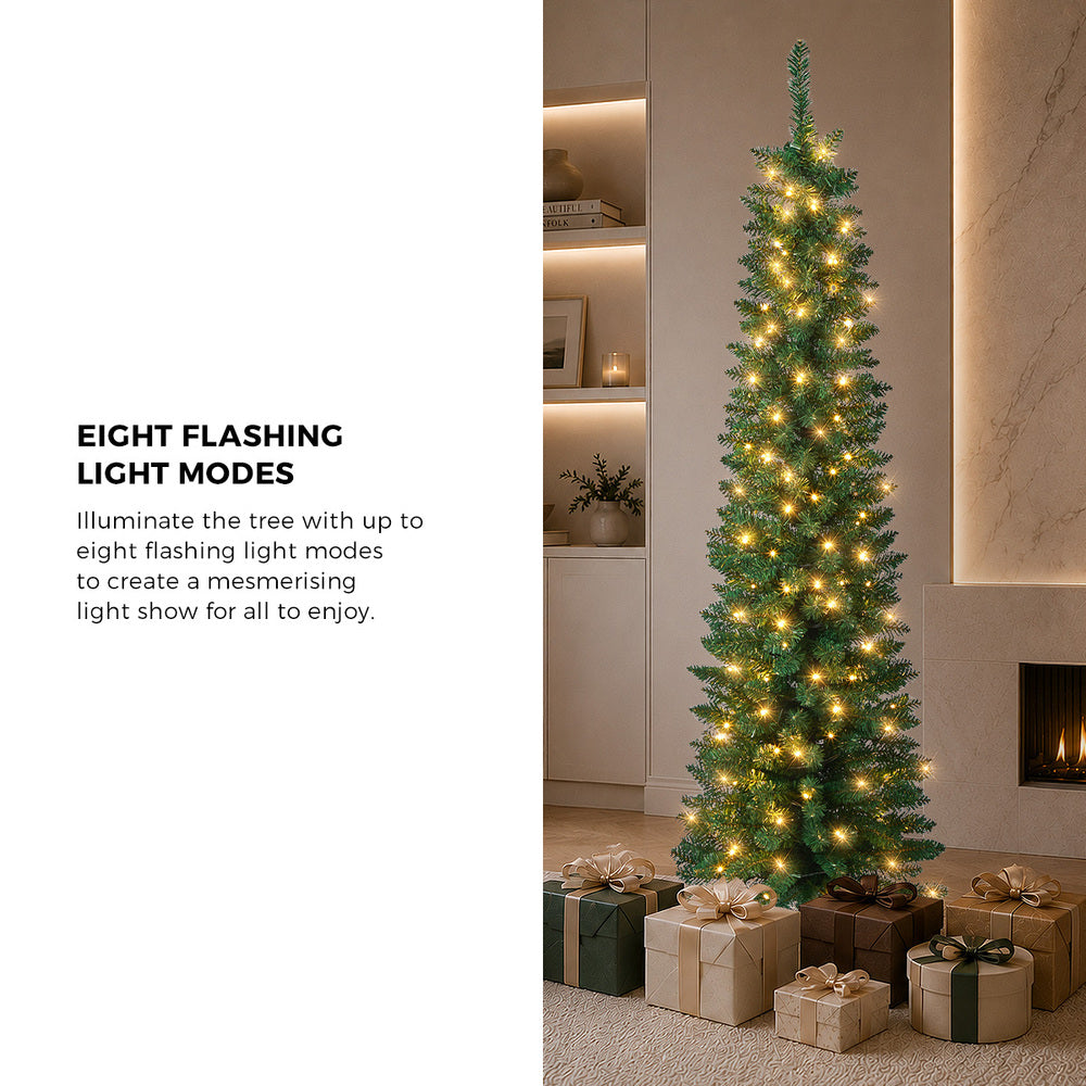 Slim Christmas Tree Warm Lights