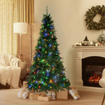 LED Christmas Tree 2.1 2.4 & 1.8M 6FT Multi-Colour Lights 8 Flash Modes Pre-Lit
