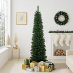 Slim Christmas Tree 1.8M 6FT Green Artificial Xmas Tree for Home Decor