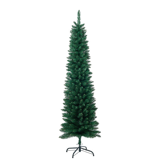 Slim Christmas Tree 1.8M 6FT Green Artificial Xmas Tree for Home Decor