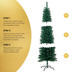 Slim Christmas Tree 1.8M 6FT Green Artificial Xmas Tree for Home Decor