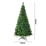 Christmas Tree 2.7M 9FT Green 1708 Tips Full Artificial Holiday Decor