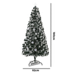 LED Christmas Tree 2.1M 7FT & 8FT Snow-Frosted Green with Tree Skirt Xmas Decor