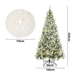 LED Christmas Tree 2.1M 7FT & 8FT Snow-Frosted Green with Tree Skirt Xmas Decor