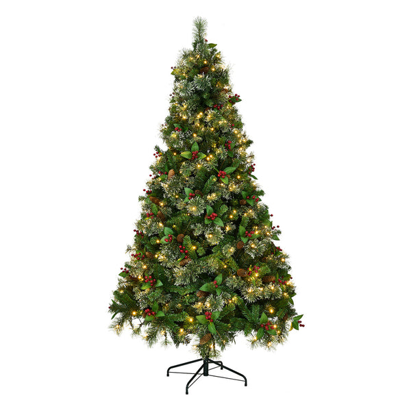  LED Christmas Tree 2.1M 7FT with Lights Ornaments Green