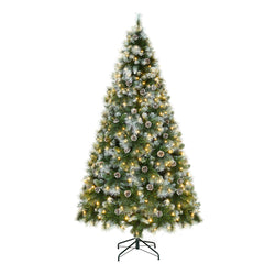LED Christmas Tree 2.1M 7FT Pre-lit Light 8 Flash Modes Pine Cones