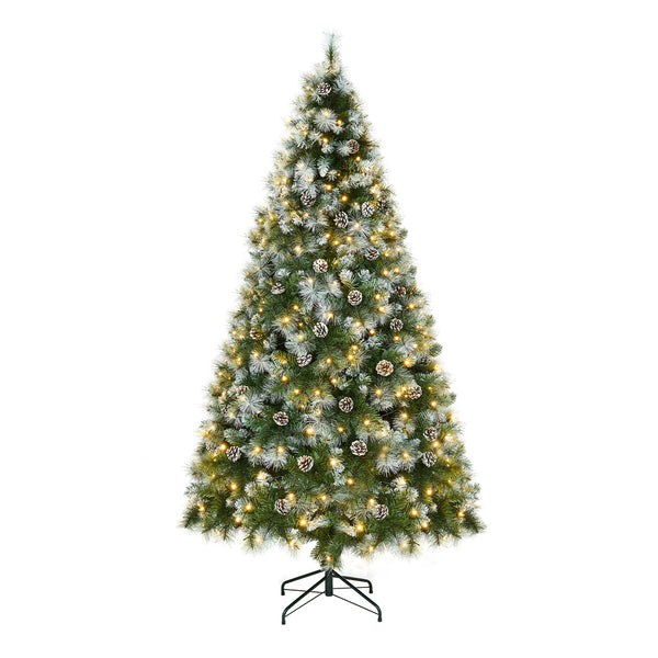  LED Christmas Tree 2.1M 7FT Pre-lit Light 8 Flash Modes Pine Cones