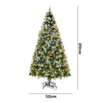 LED Christmas Tree 2.1M 7FT Pre-lit Light 8 Flash Modes Pine Cones