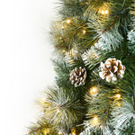 LED Christmas Tree 2.1M 7FT Pre-lit Light 8 Flash Modes Pine Cones