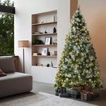 LED Christmas Tree 2.1M 7FT Pre-lit Light 8 Flash Modes Pine Cones