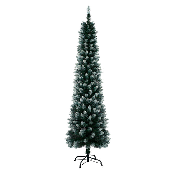  Slim Christmas Tree 1.8M 6FT Green & White Artificial Xmas Tree Decor